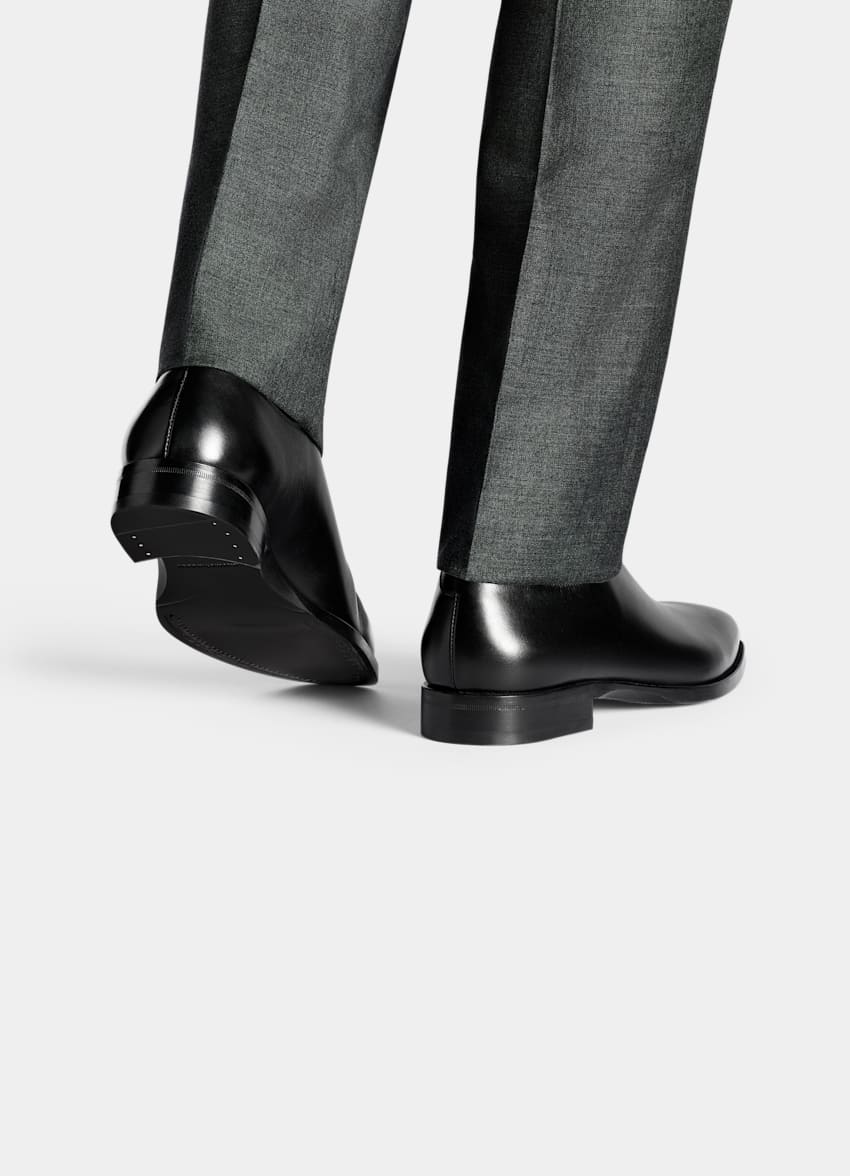 SUITSUPPLY Leather Black Oxford