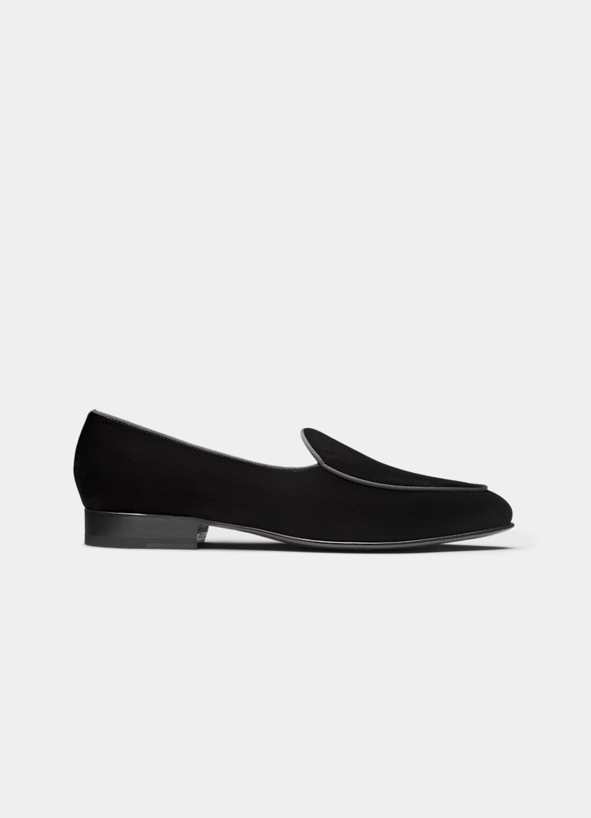 SUITSUPPLY Cotton Velvet Black Tuxedo Slip-On