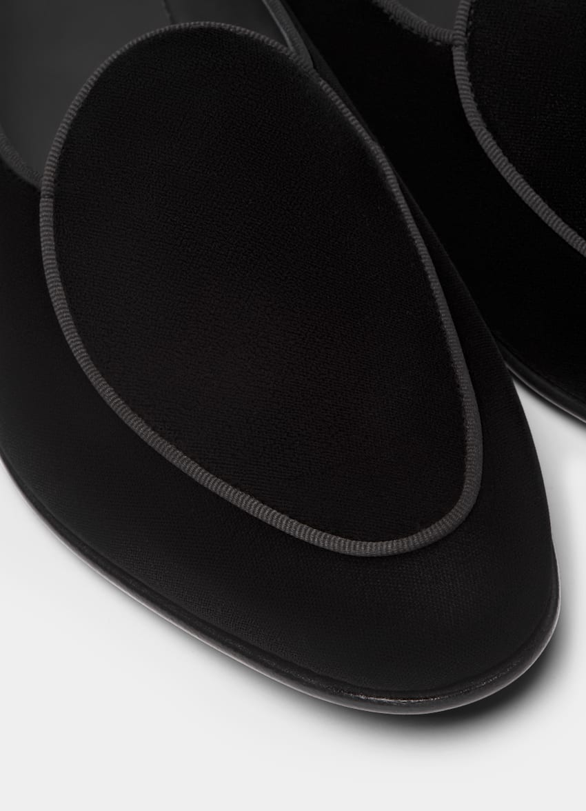 SUITSUPPLY Cotton Velvet Black Tuxedo Slip-On