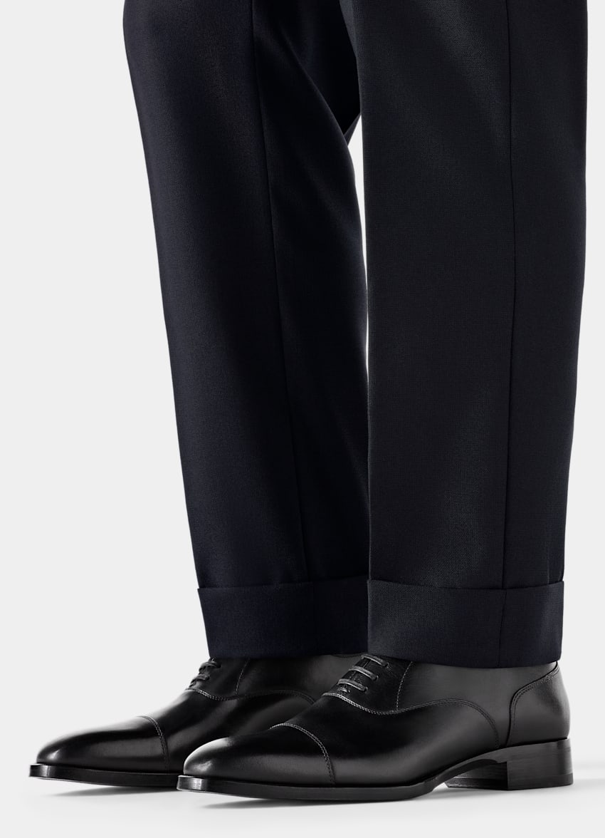 SUITSUPPLY Italian Calf Leather Black Oxford - Made in Italy