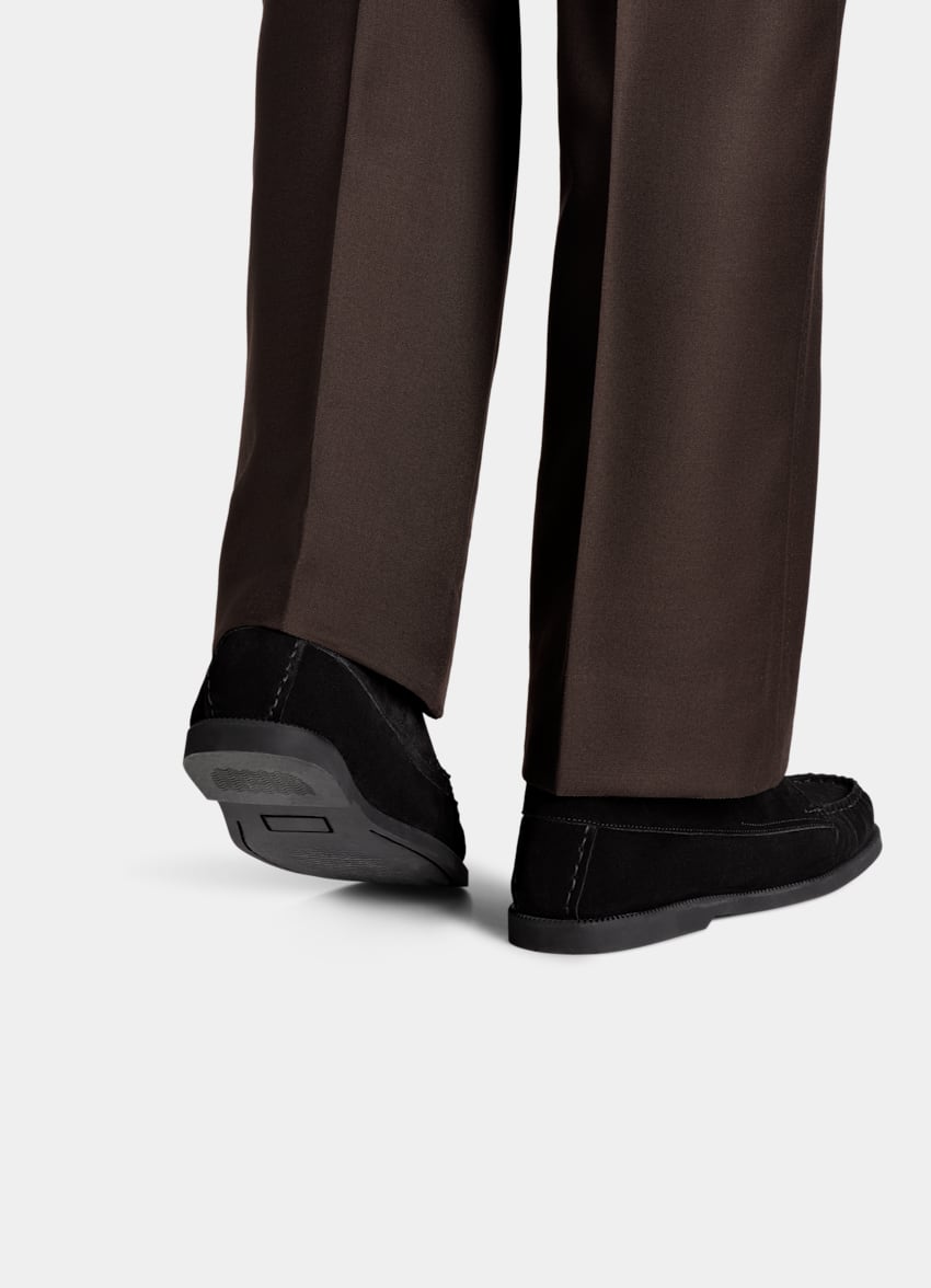 SUITSUPPLY 意大利牛麂皮 黑色乐福鞋