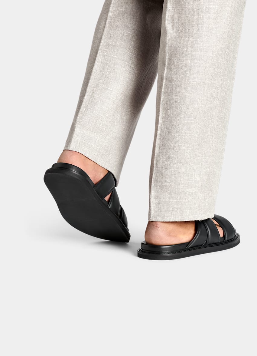 SUITSUPPLY Italian Calf Leather Black Slipper