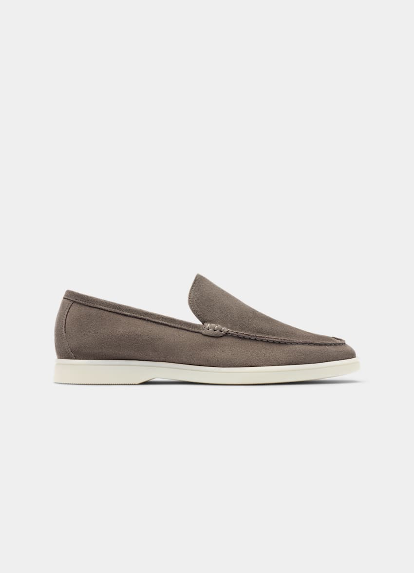 SUITSUPPLY Italian Calf Suede Taupe Loafer