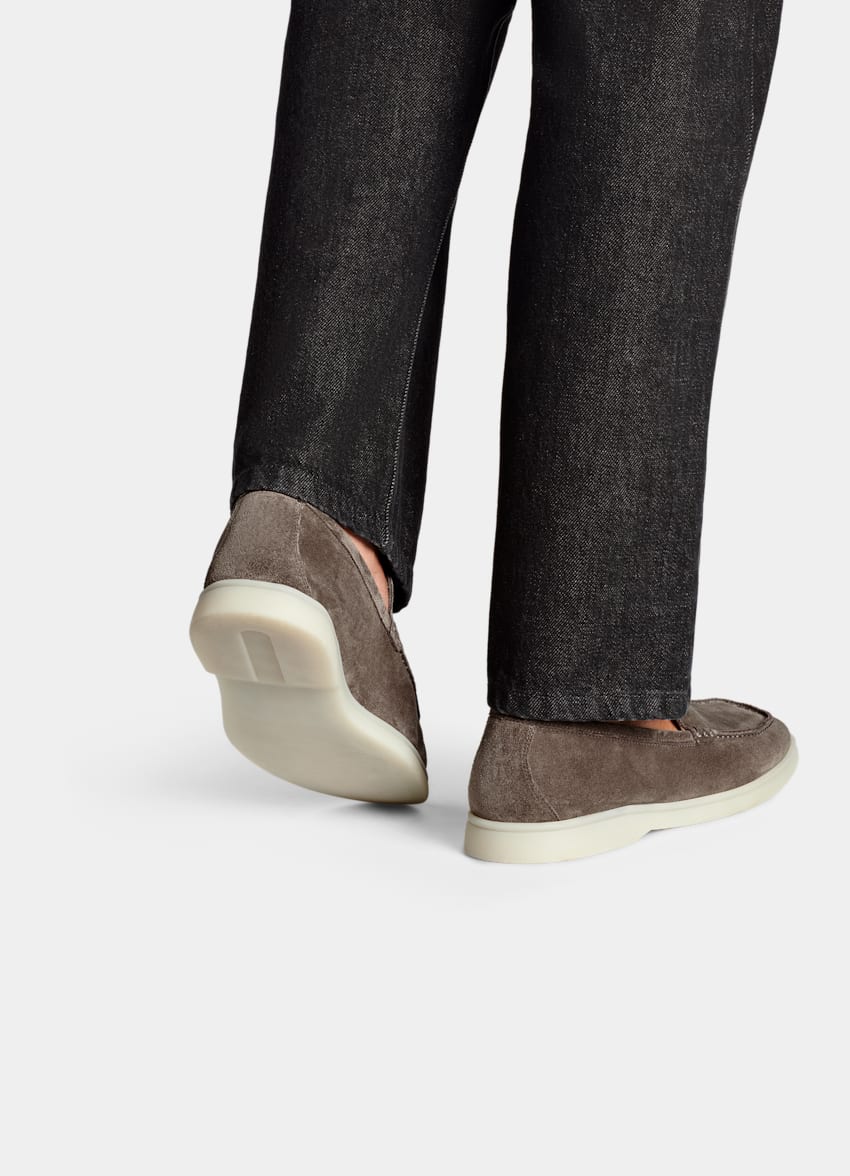SUITSUPPLY Italian Calf Suede Taupe Loafer