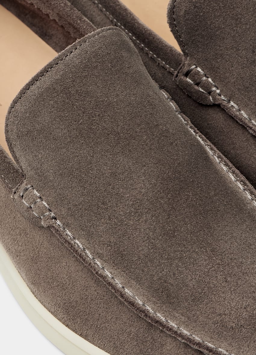 SUITSUPPLY Italian Calf Suede Taupe Loafer