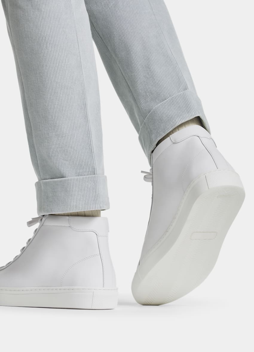 SUITSUPPLY Calf Leather White High Top Sneaker