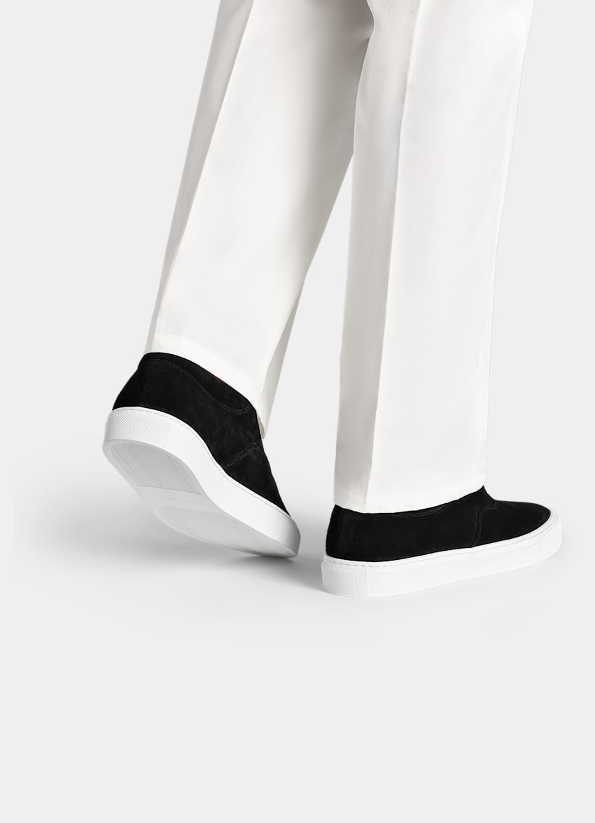 SUITSUPPLY Cuir de veau italien suédé Sneakers noires