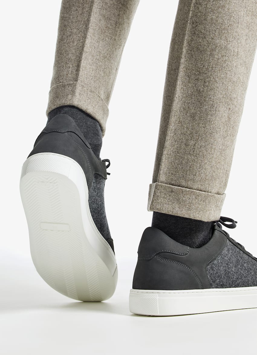 Grey Combi Sneaker | Nubuck & Wool | SUITSUPPLY