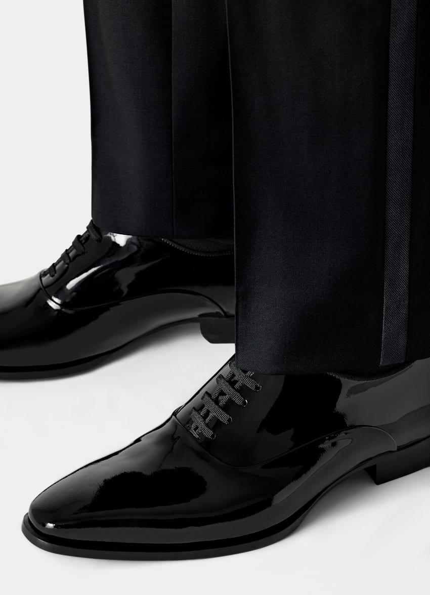 SUITSUPPLY Patent Leather Black Tuxedo Oxford