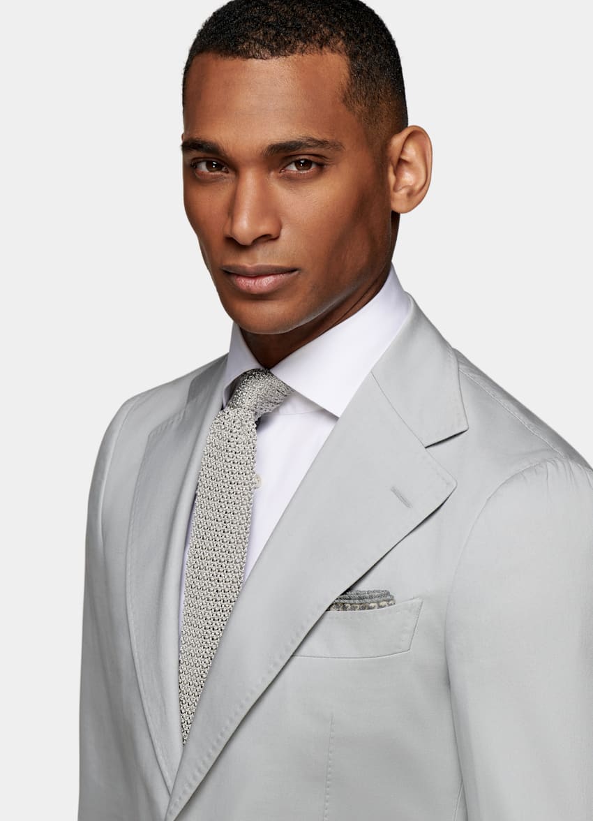 Light Grey Custom Made Suit | Cotton Cashmere Single Breasted ...