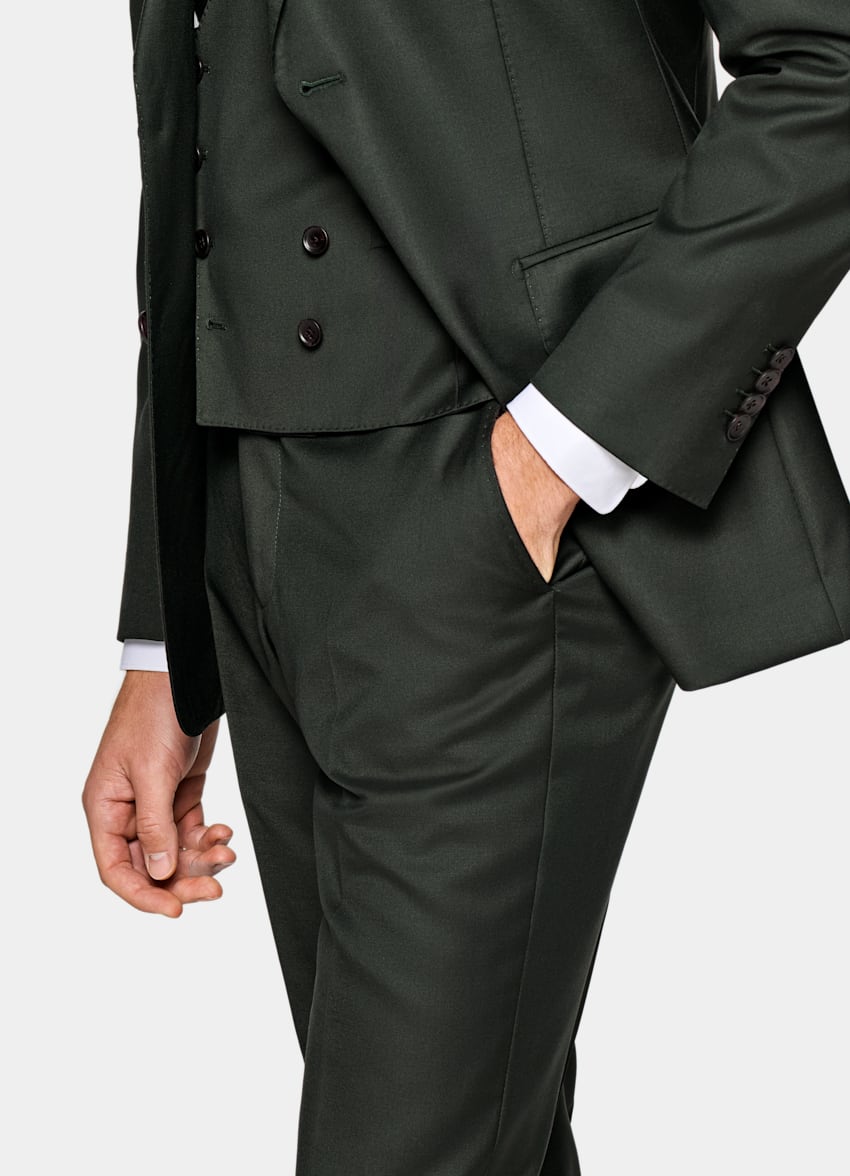 Dark Green Three-Piece Lazio Suit in Pure S110's Wool | SUITSUPPLY US