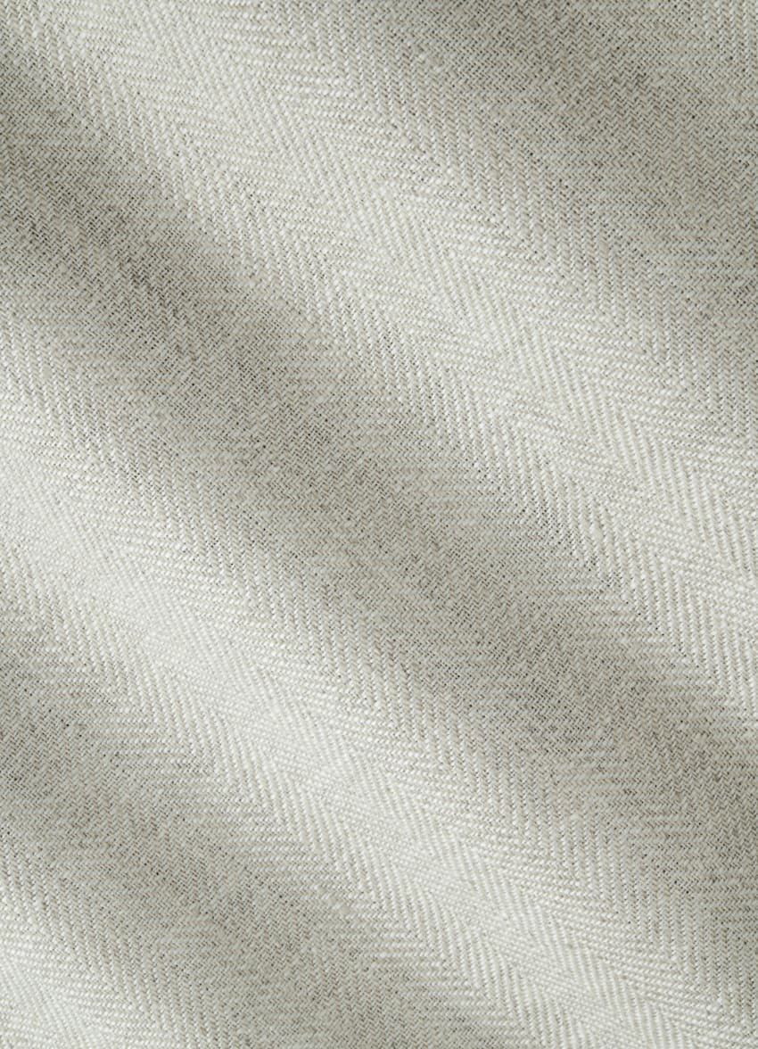 SUITSUPPLY Pure Linen by Solbiati, Italy Sand Herringbone Roma Suit