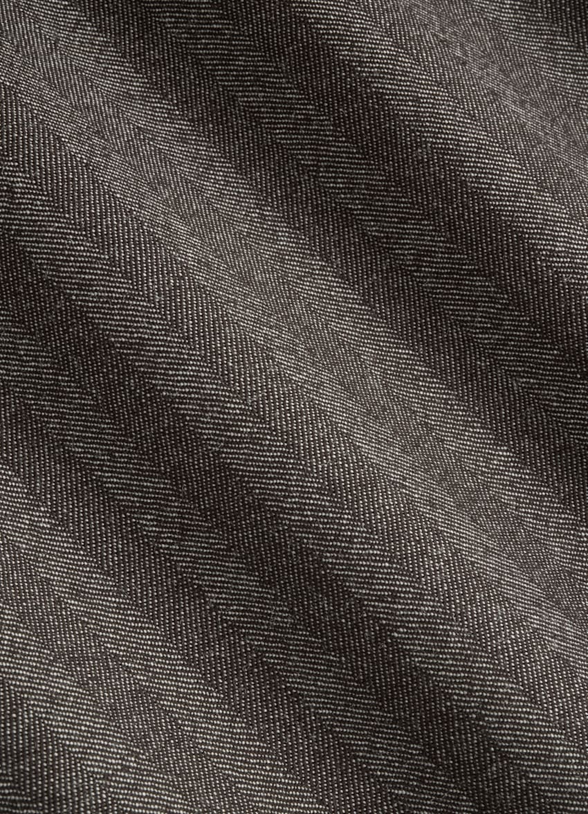SUITSUPPLY Pure Wool by Delfino, Italy Taupe Herringbone Havana Suit