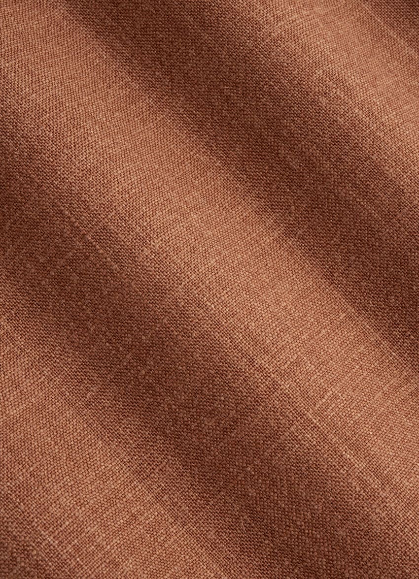 SUITSUPPLY 夏季 意大利 E.Thomas 生产的羊毛、丝绸、亚麻面料 Havana 深橙色合体身型西装