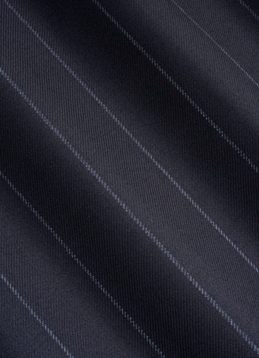 SUITSUPPLY 四季 意大利 Vitale Barberis Canonico 生产的S120 支羊毛面料 Havana 藏青色条纹合体身型西装