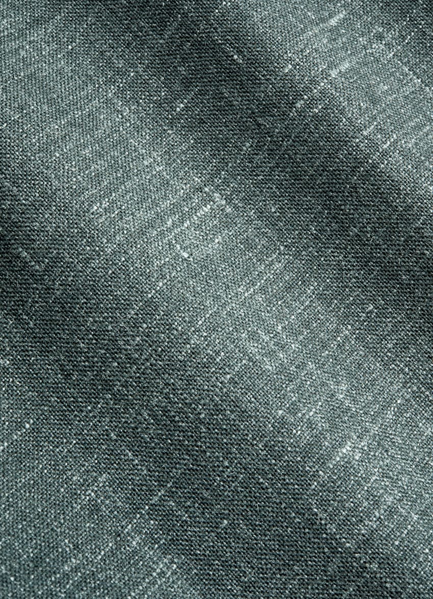 SUITSUPPLY Summer Wool Silk Linen by E.Thomas, Italy Green Tailored Fit Havana Suit
