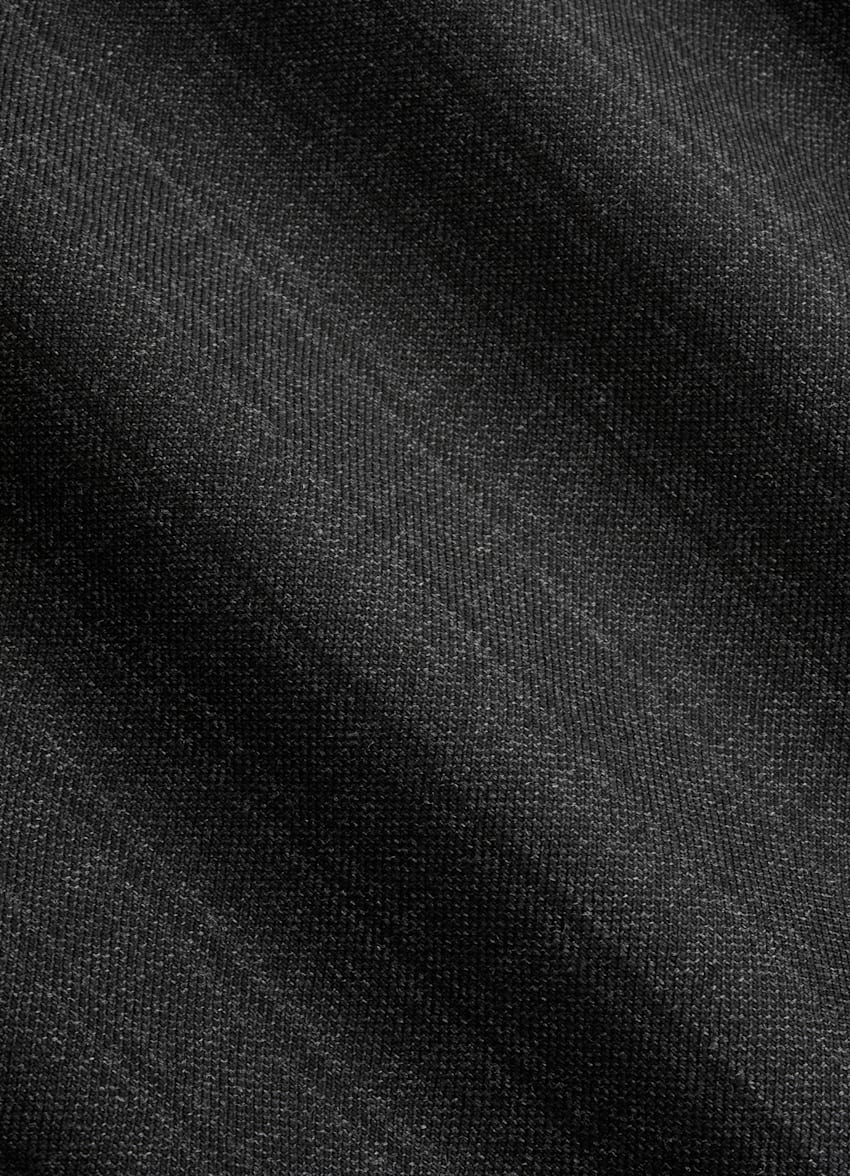 SUITSUPPLY All Season Pure S130's Wool by Carlo Barbera, Italy Dark Grey Striped Tailored Fit Milano Suit