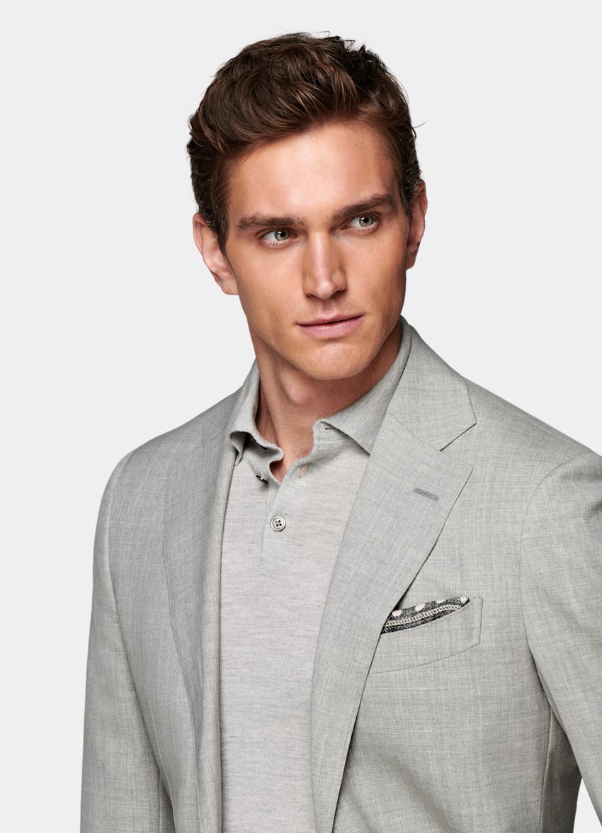 Light Grey Custom Made Suit | Pure Wool Traveller | Suitsupply Online Store
