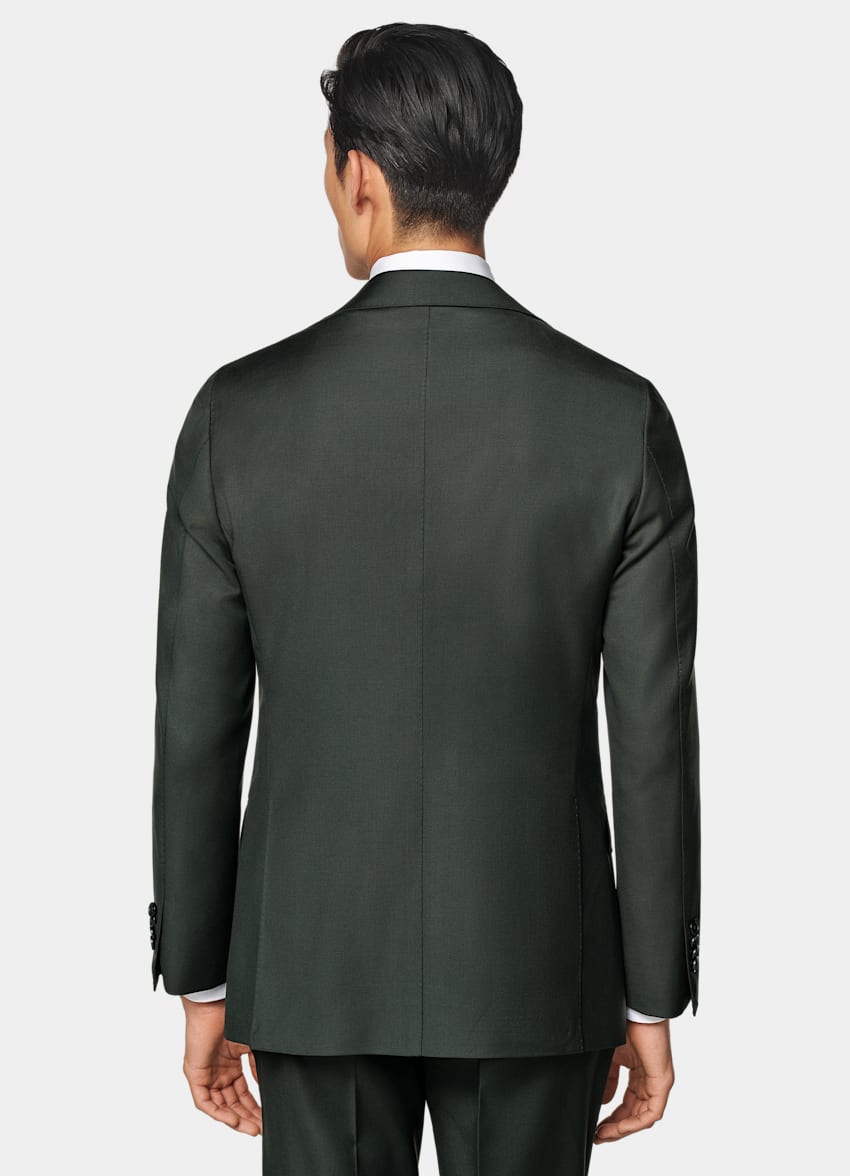 SUITSUPPLY Pure S110's Wool by Vitale Barberis Canonico, Italy Dark Green Custom Made Suit