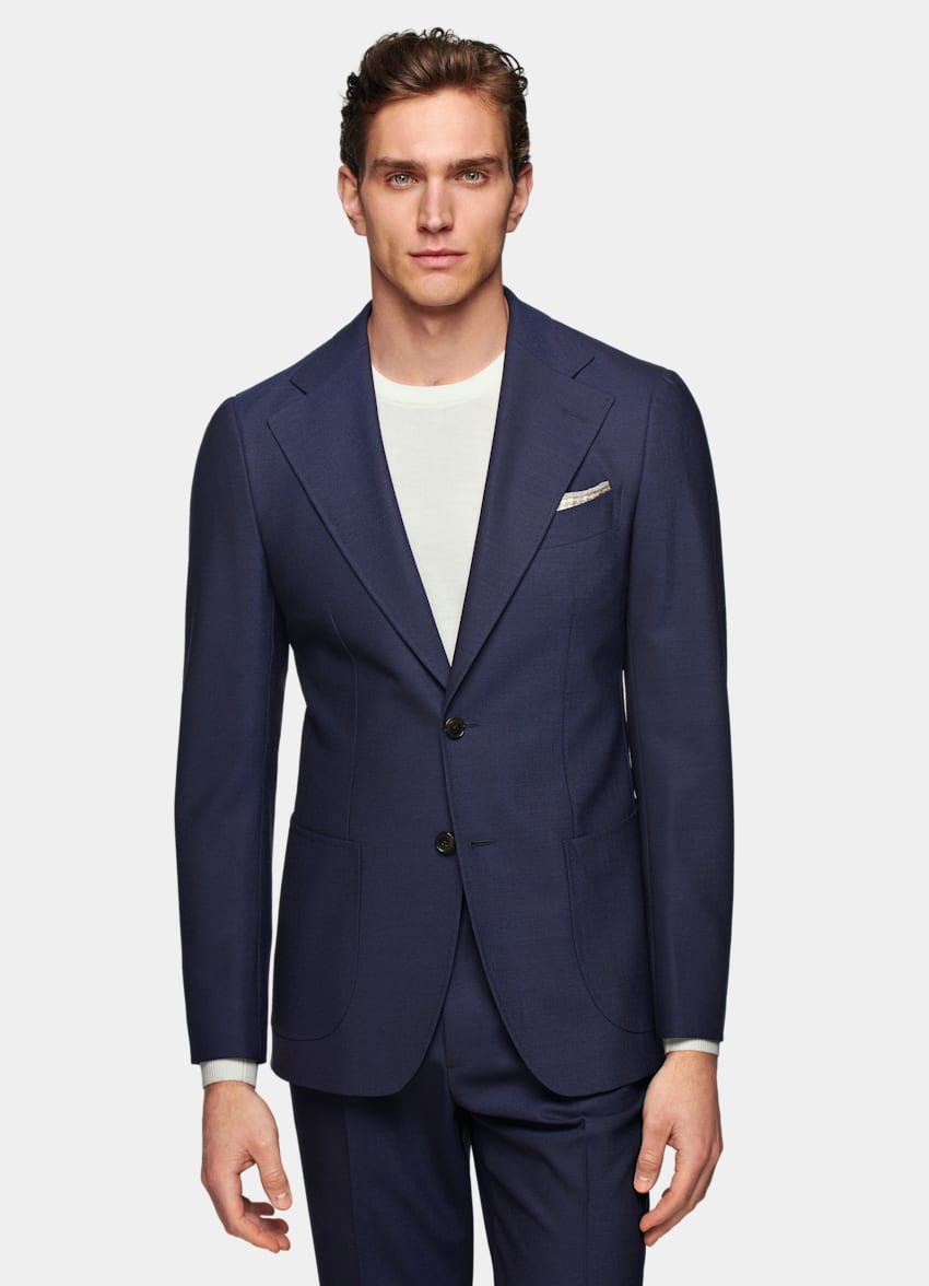 SUITSUPPLY Pure 4-Ply Traveller Wool by Vitale Barberis Canonico, Italy Navy Havana Suit