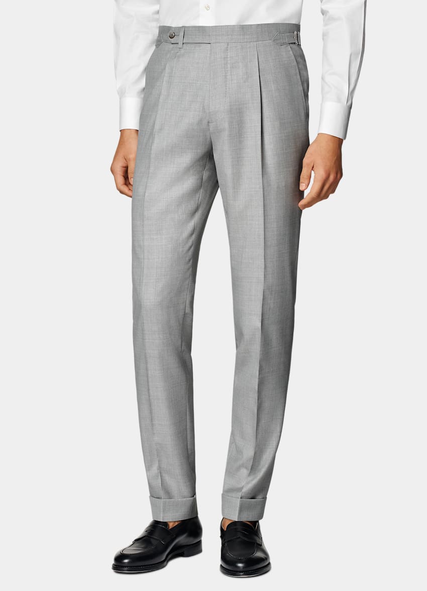 SUITSUPPLY Pure S140's Wool by Carlo Barbera, Italy Light Grey Havana Suit