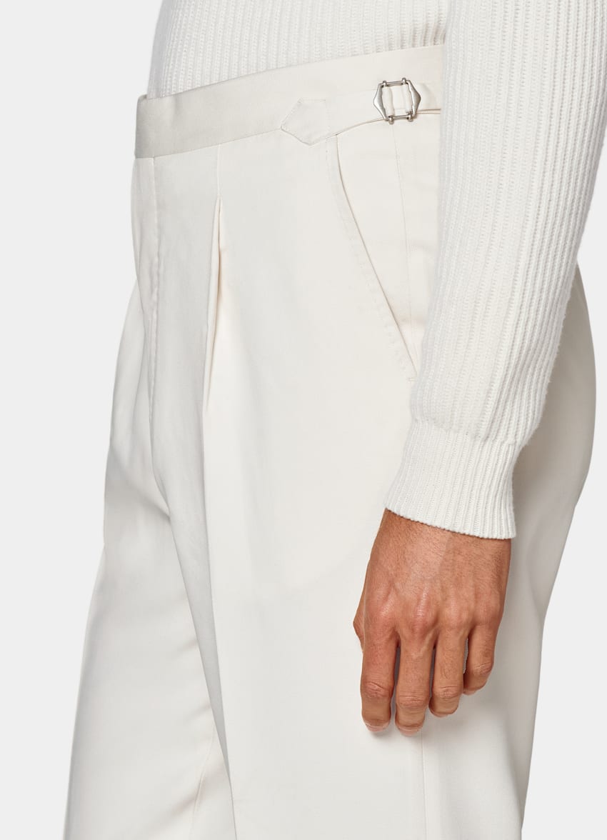 SUITSUPPLY Reine Seide von Lanificio Ermenegildo Zegna, Italien Havana Anzug off-white Tailored Fit
