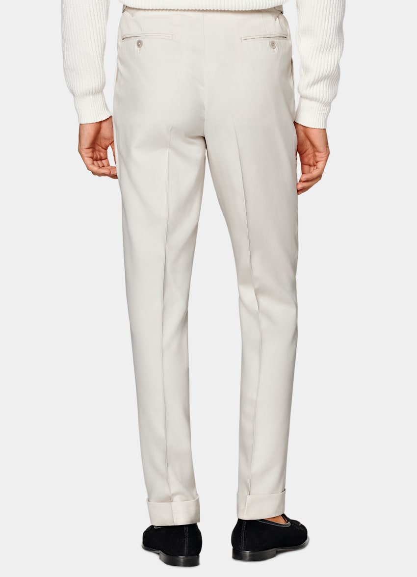 SUITSUPPLY All season Reine Seide von Lanificio Ermenegildo Zegna, Italien Havana Anzug off-white Tailored Fit
