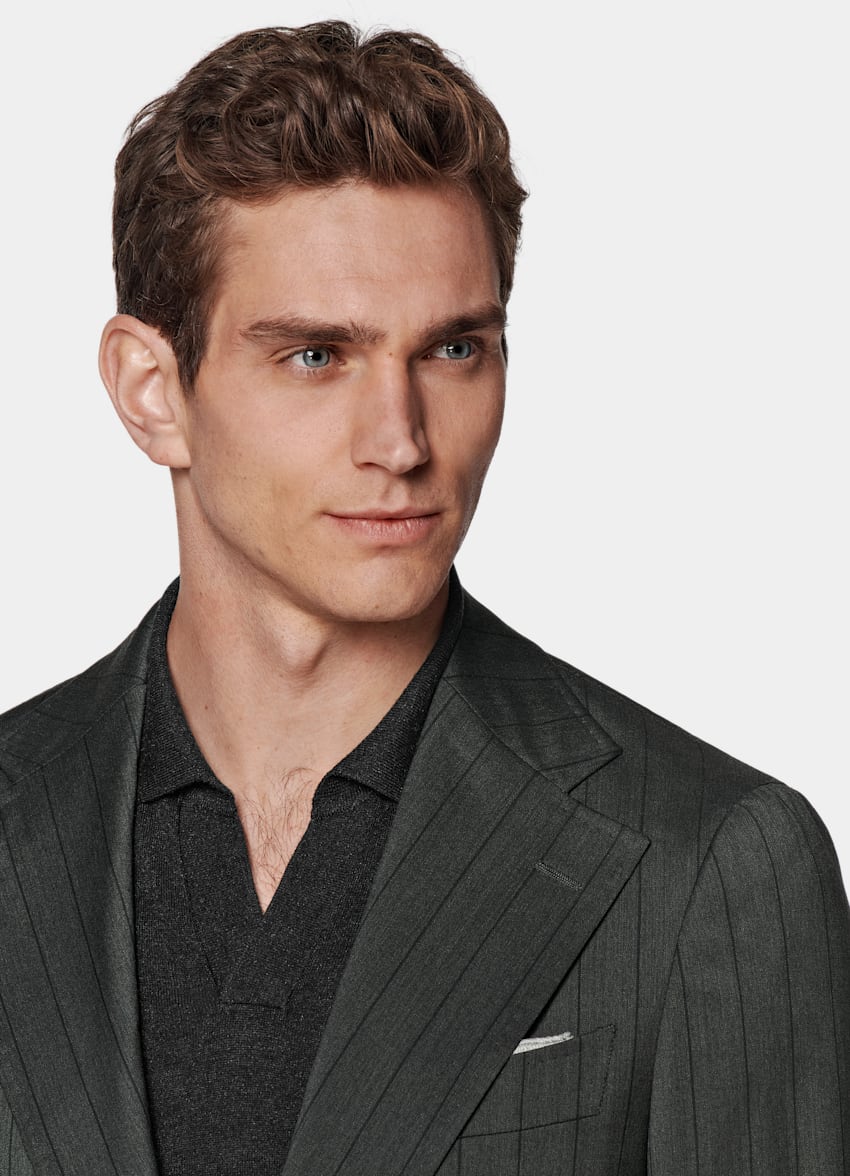 Dark Grey Striped Havana Suit in Pure Wool | SUITSUPPLY US