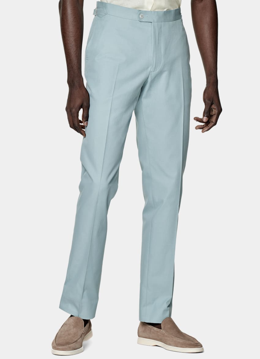 SUITSUPPLY Pure Cotton by E.Thomas, Italy Mint Blue Havana Suit