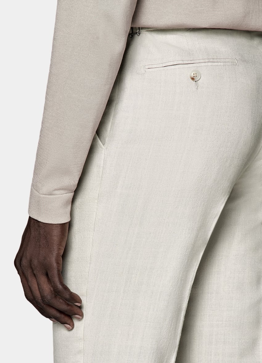SUITSUPPLY Wool Silk Linen by E.Thomas, Italy Light Brown Havana Suit
