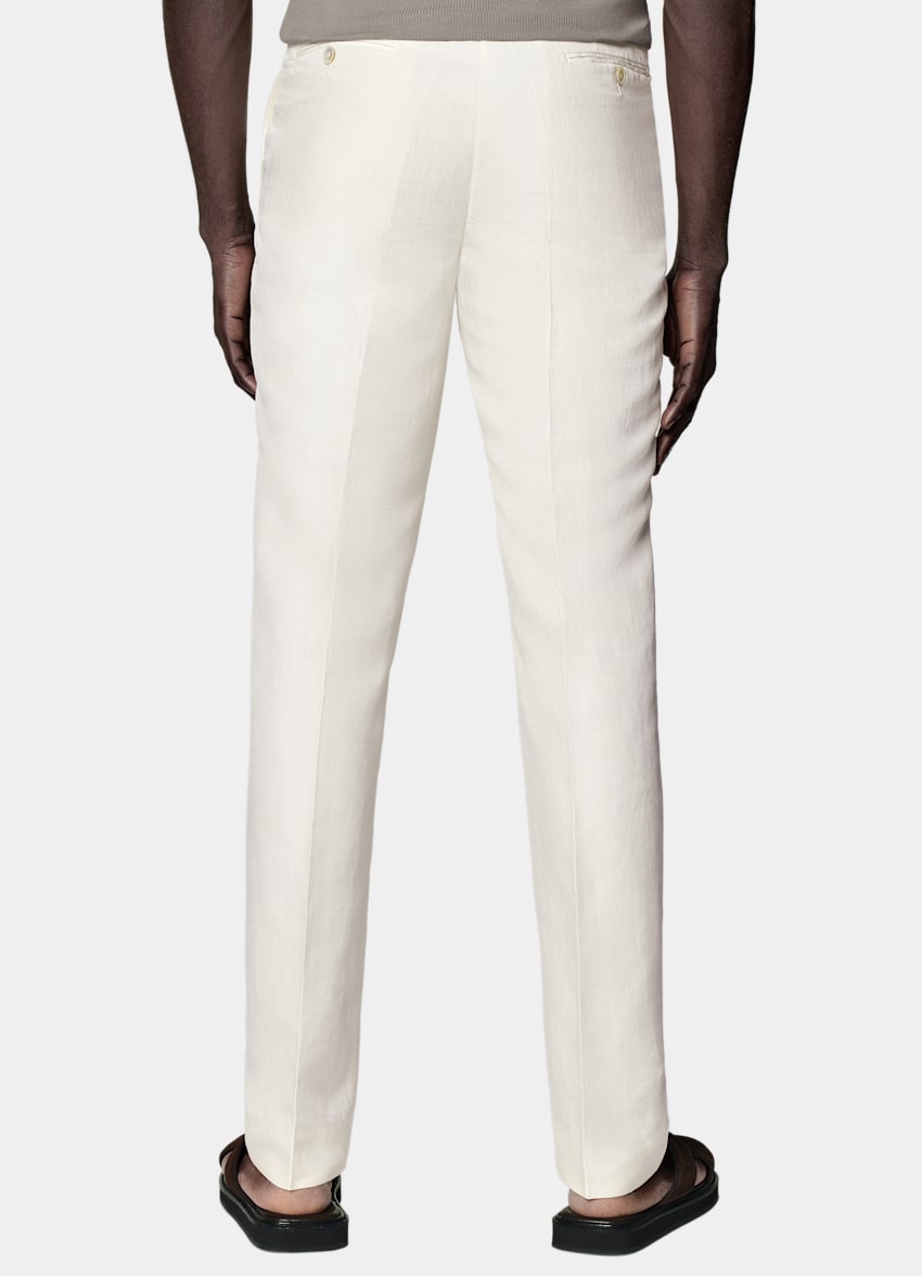 SUITSUPPLY Linen Silk by Beste, Italy Off-White Tailored Fit Havana Suit