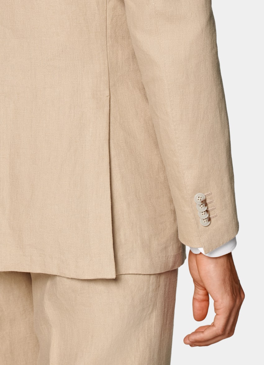 SUITSUPPLY Summer Pure Linen by Leomaster, Italy Sand Relaxed Fit Roma Suit