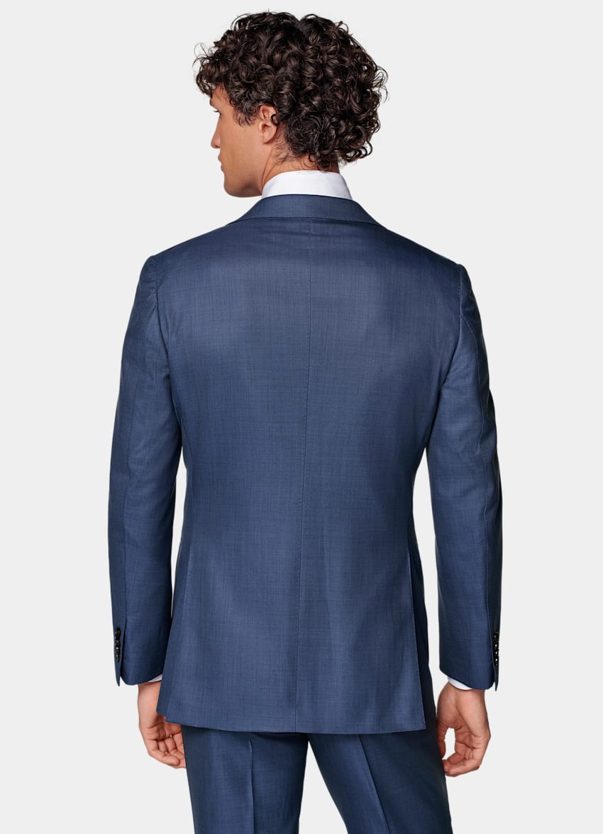 SUITSUPPLY Czysta wełna S150's od E.Thomas, Włochy Garnitur Havana tailored fit niebieski