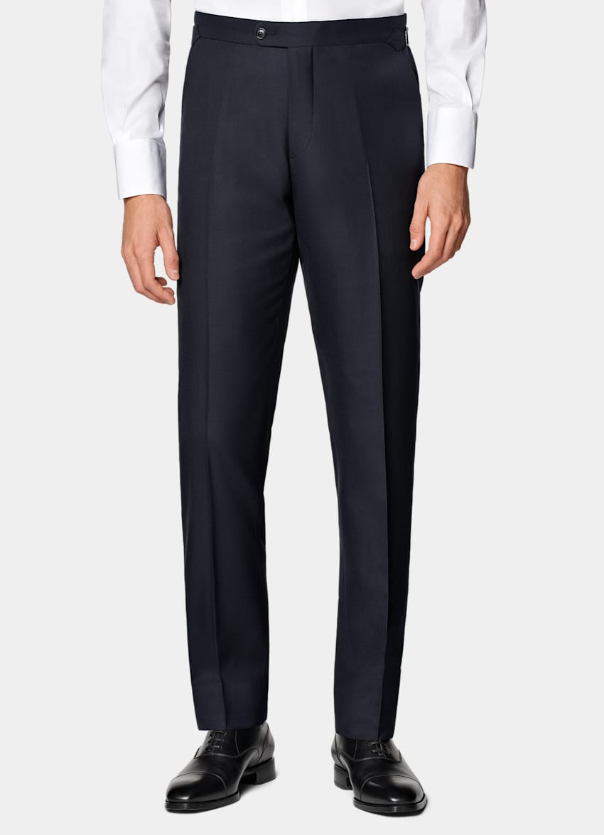 SUITSUPPLY All Season Pure S150's Wool by E.Thomas, Italy Navy Tailored Fit Havana Suit