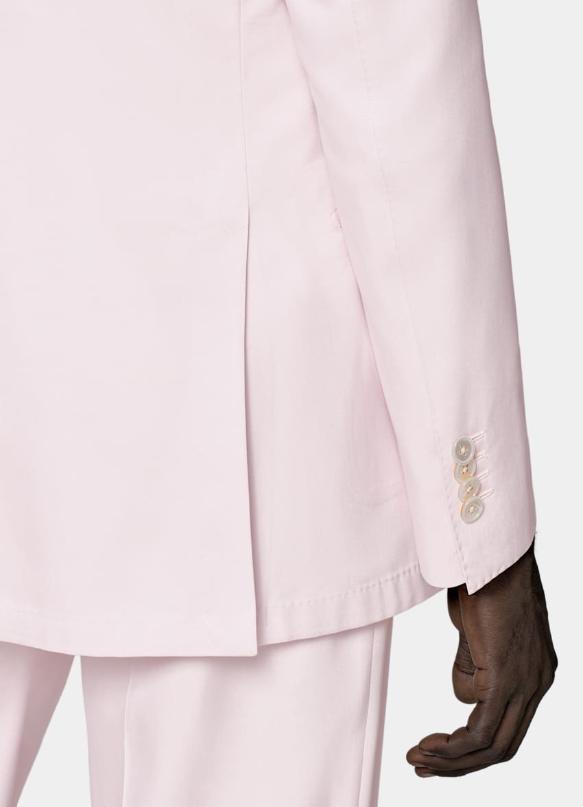 SUITSUPPLY Pura seda de Lanificio Ermenegildo Zegna, Italia Traje Havana rosa claro corte Tailored