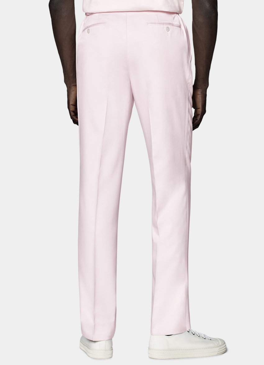 SUITSUPPLY All Season Pure Silk by Lanificio Ermenegildo Zegna, Italy Light Pink Tailored Fit Havana Suit