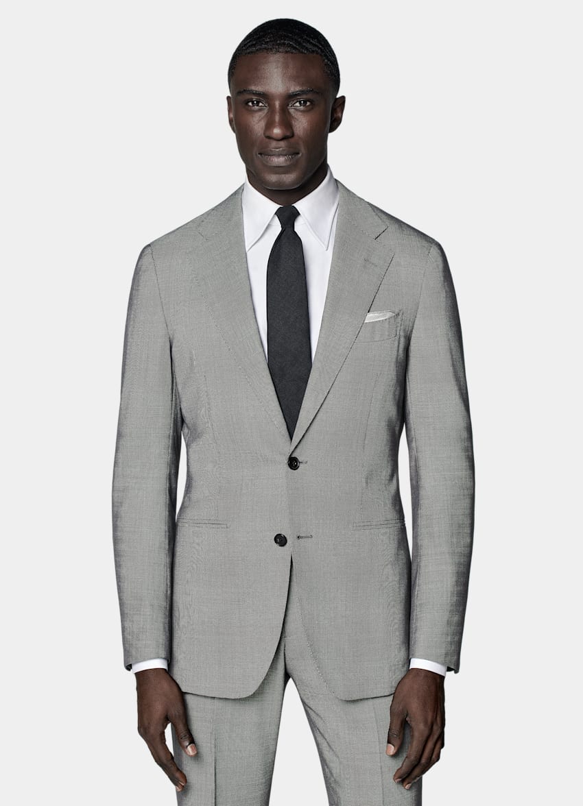 Light Grey Bird's Eye Havana Suit in Pure S150's Wool | SUITSUPPLY US