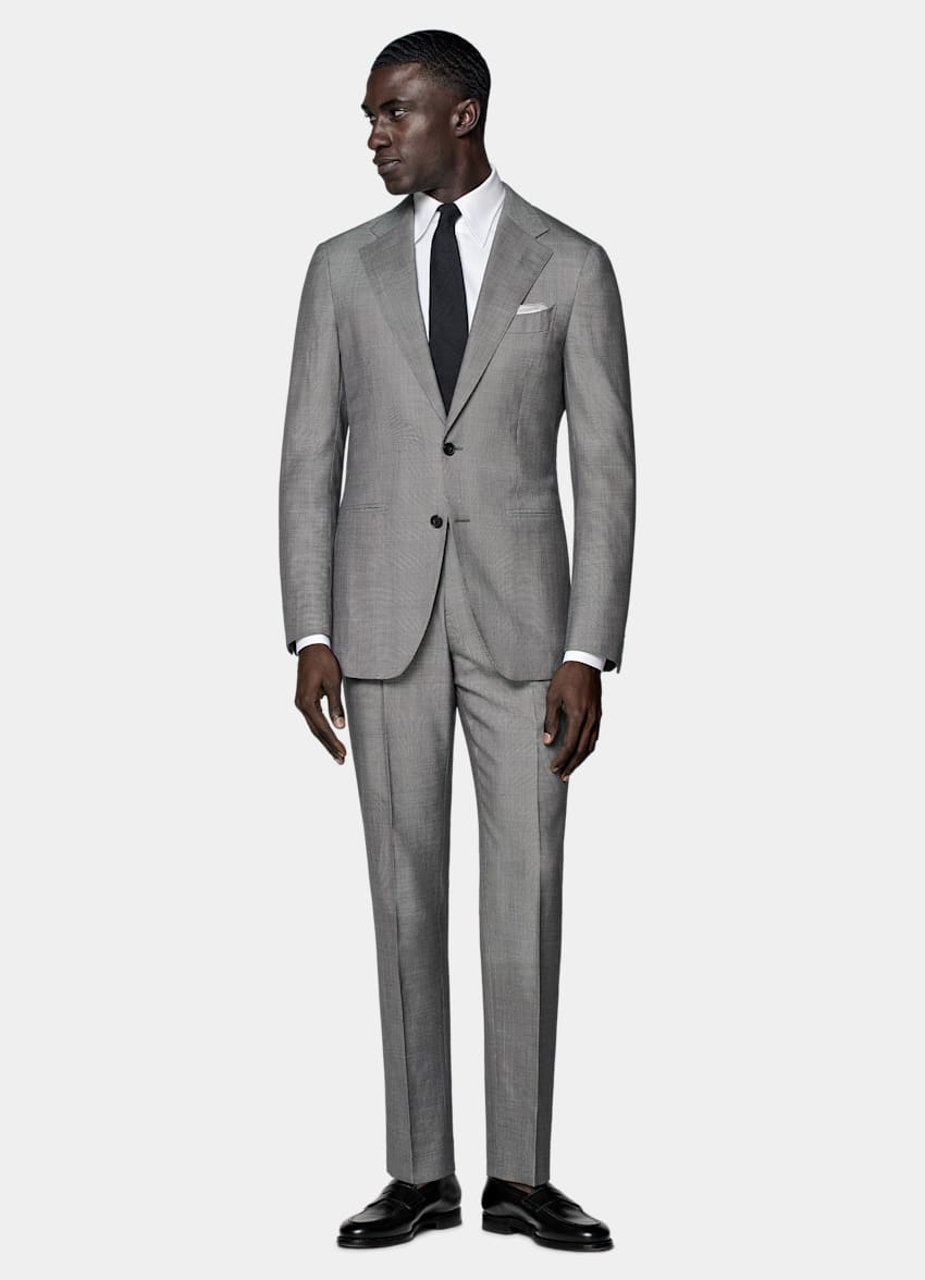 Light Grey Bird's Eye Havana Suit in Pure S150's Wool | SUITSUPPLY US