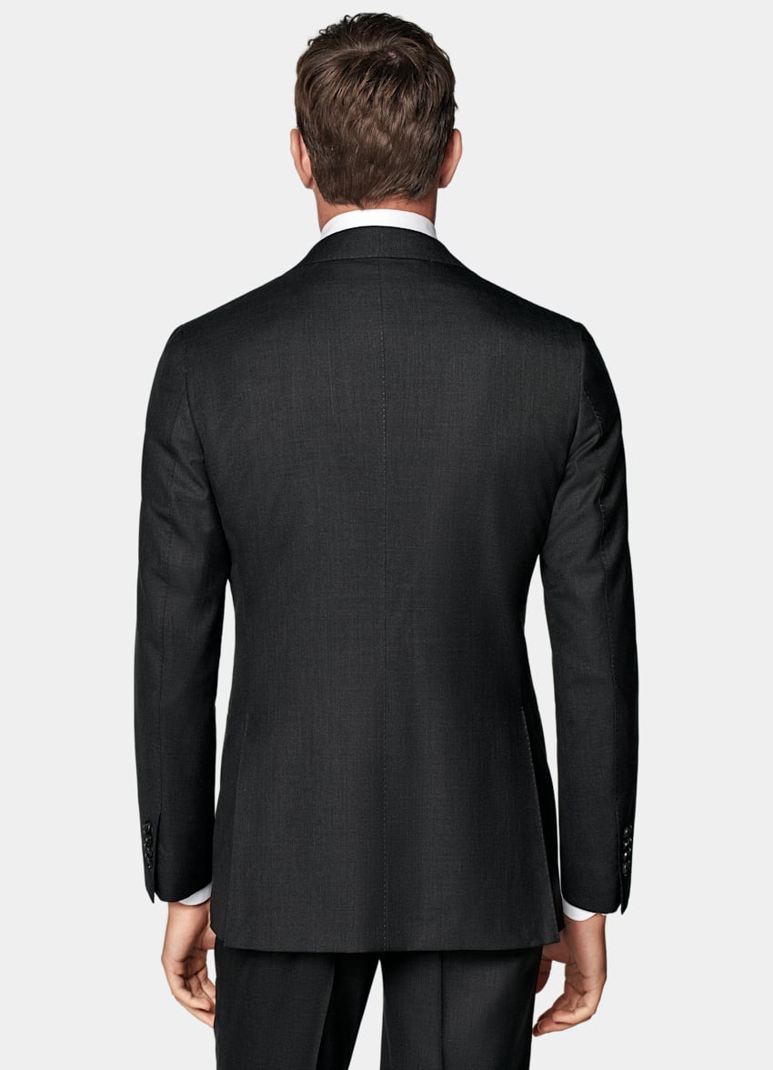 SUITSUPPLY Pura lana S150s de Vitale Barberis Canonico, Italia Traje Havana gris oscuro corte Tailored