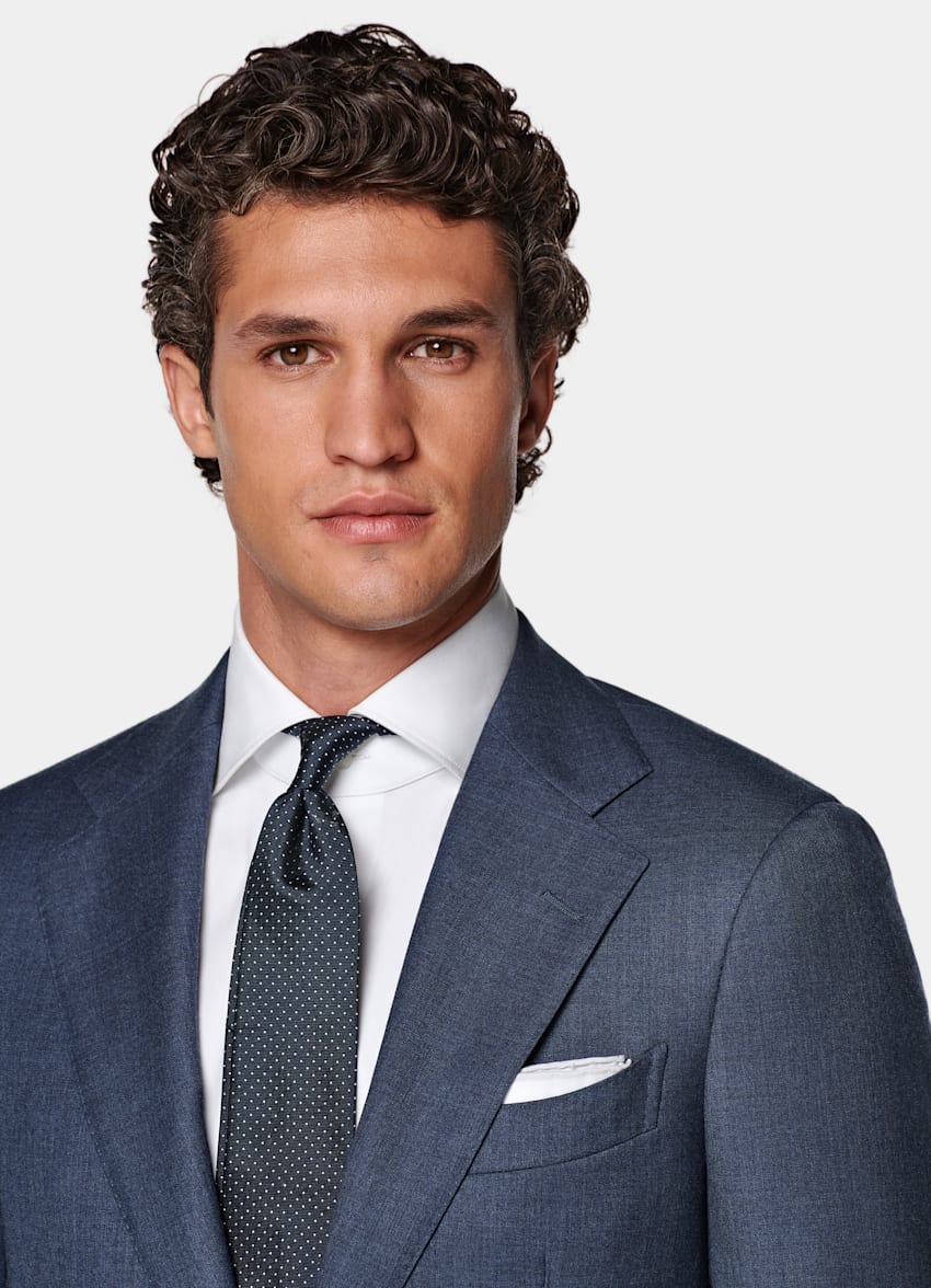 SUITSUPPLY All season Pura lana S130's - E.Thomas, Italia Abito Havana blu tailored fit