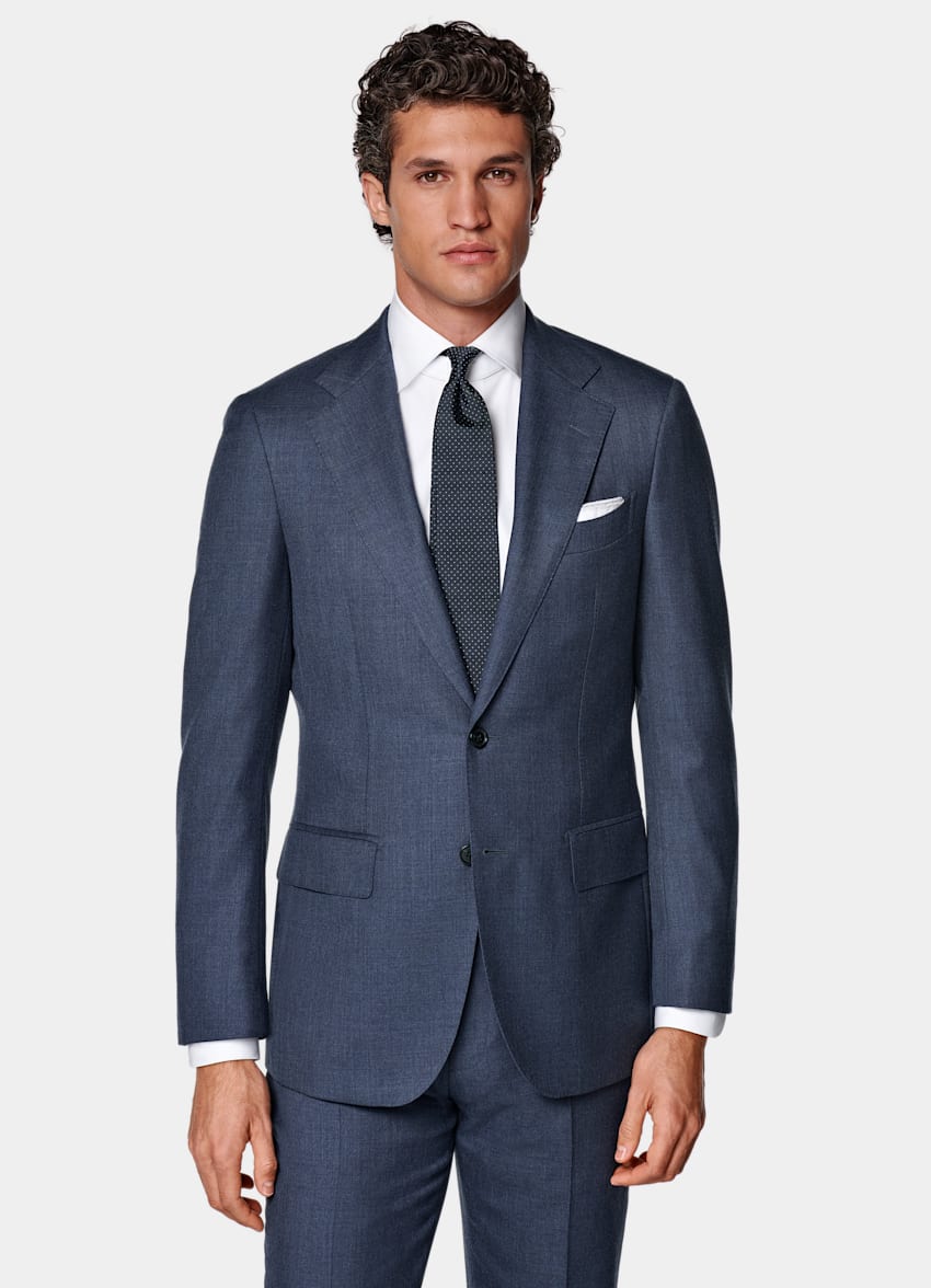 SUITSUPPLY All season Pura lana S130's - E.Thomas, Italia Abito Havana blu tailored fit