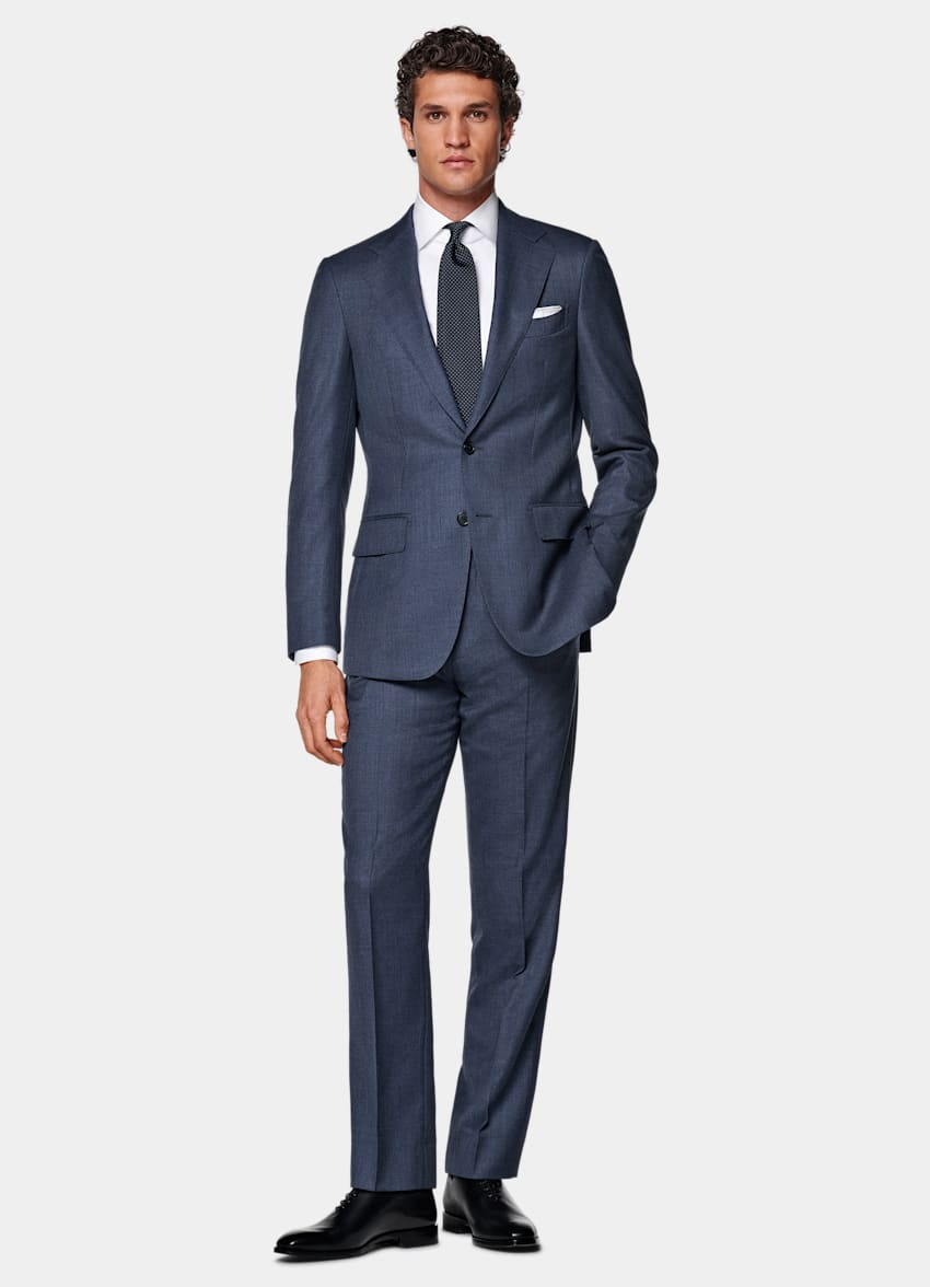 SUITSUPPLY All season Pura lana S130's - E.Thomas, Italia Abito Havana blu tailored fit