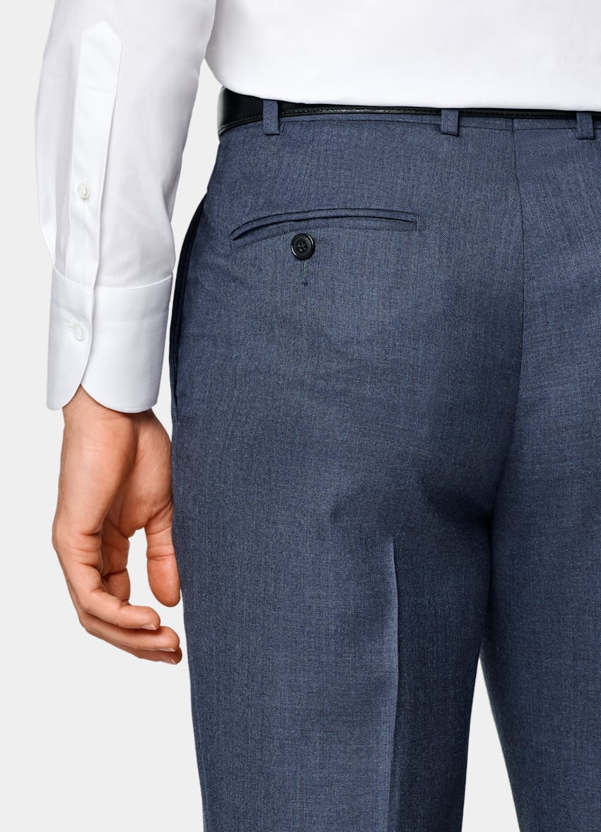 SUITSUPPLY All season Pura lana S130's - E.Thomas, Italia Abito Havana blu tailored fit