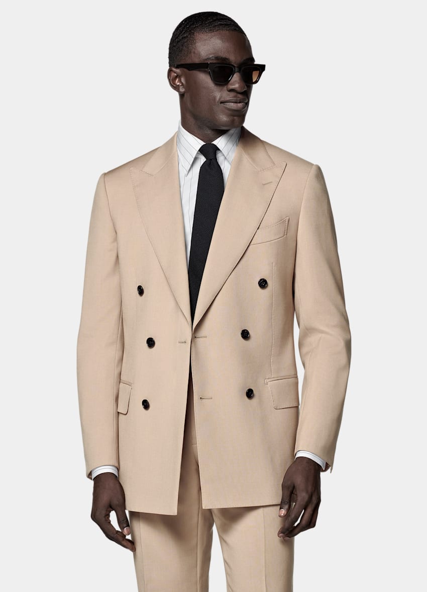 SUITSUPPLY All Season Wool Mohair by Botto Giuseppe, Italy Mid Brown Tailored Fit Milano Suit