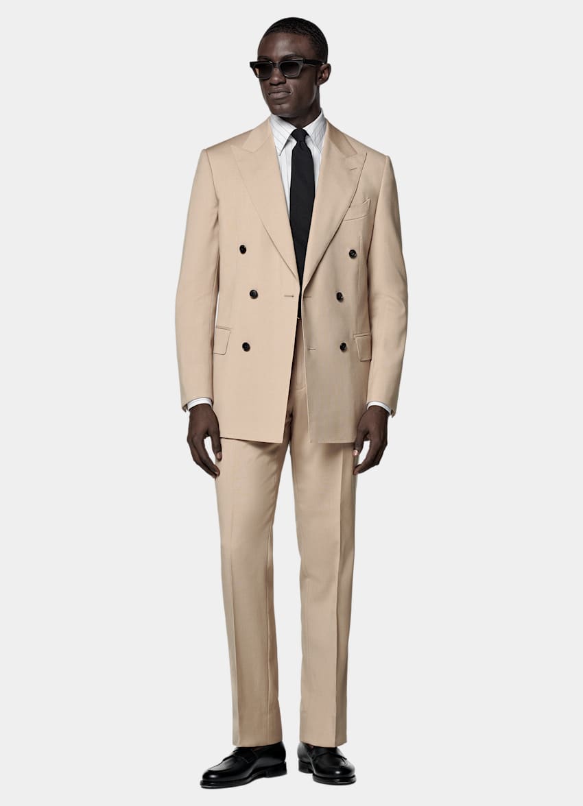 SUITSUPPLY All Season Wool Mohair by Botto Giuseppe, Italy Mid Brown Tailored Fit Milano Suit