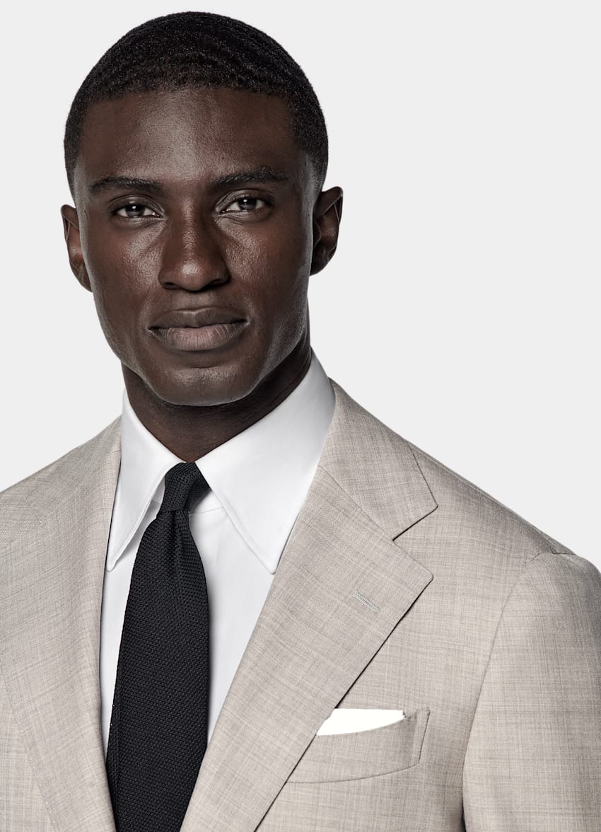 SUITSUPPLY All Season Pure Tropical Wool by Vitale Barberis Canonico, Italy Light Brown Perennial Tailored Fit Havana Suit