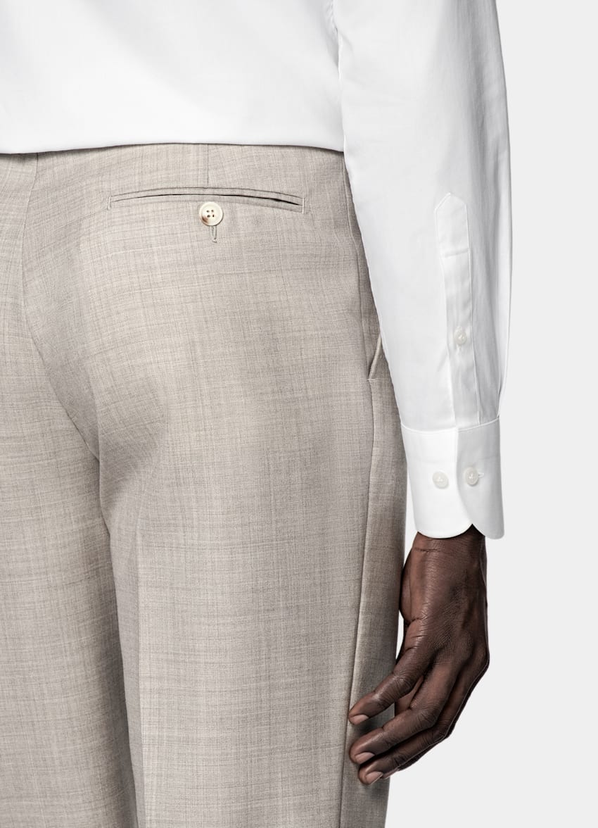 SUITSUPPLY All Season Pure Tropical Wool by Vitale Barberis Canonico, Italy Light Brown Perennial Tailored Fit Havana Suit