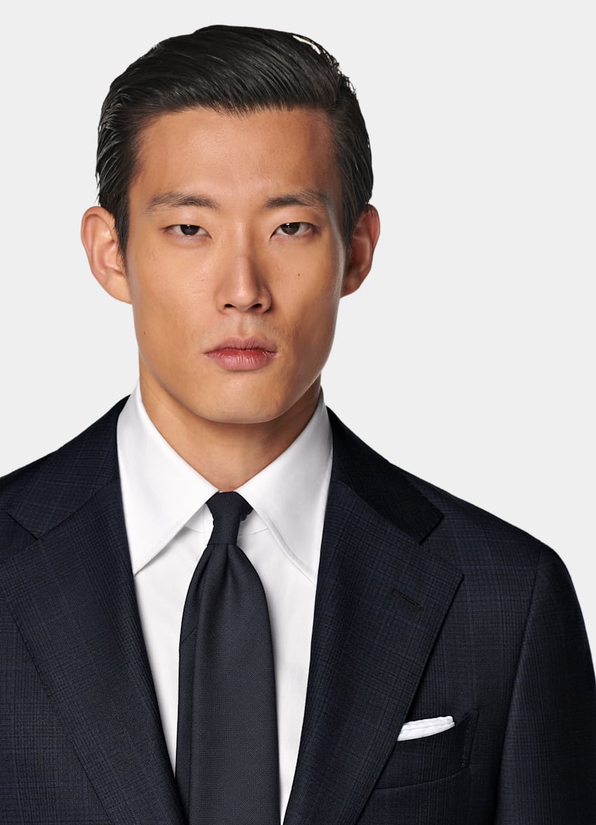 SUITSUPPLY All season Pure Traveller Schurwolle by Lanificio Ermenegildo Zegna, Italien Havana Anzug navy kariert Tailored Fit