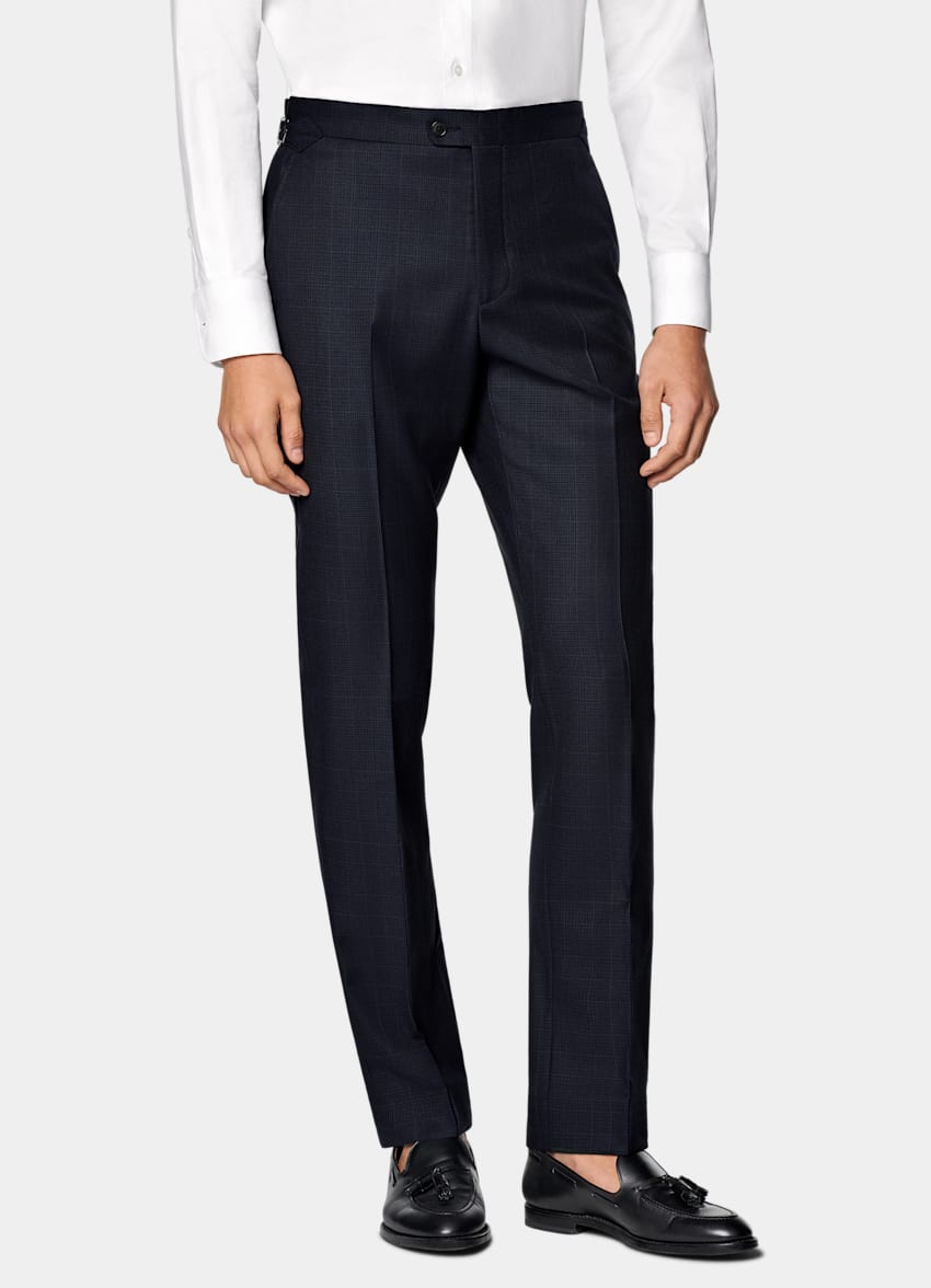SUITSUPPLY All season Pure Traveller Schurwolle by Lanificio Ermenegildo Zegna, Italien Havana Anzug navy kariert Tailored Fit