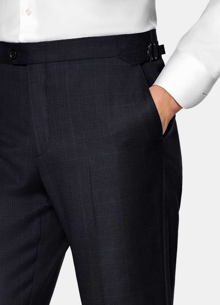 SUITSUPPLY All season Pure Traveller Schurwolle by Lanificio Ermenegildo Zegna, Italien Havana Anzug navy kariert Tailored Fit
